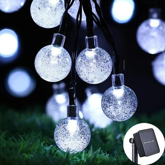 Solar Crystal Globe LED String Lights 60 LED 8 Lighting Modes IP65 Fairy Light Christmas Garland For Garden Party Decor 1pc/2pcs - NJPH Best Selling 