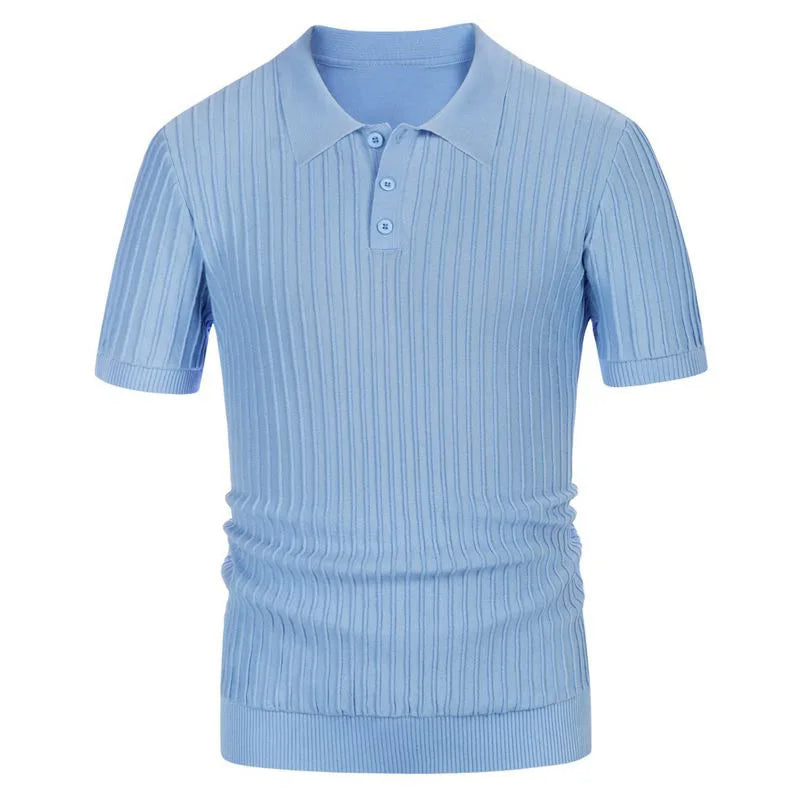 2024 New Summer Candy Color Knit Polo Shirt for Men Breathable and Cool Brand Quality Mens Summer Short Sleeve T Shirts MY1064 - NJPH Best Selling 