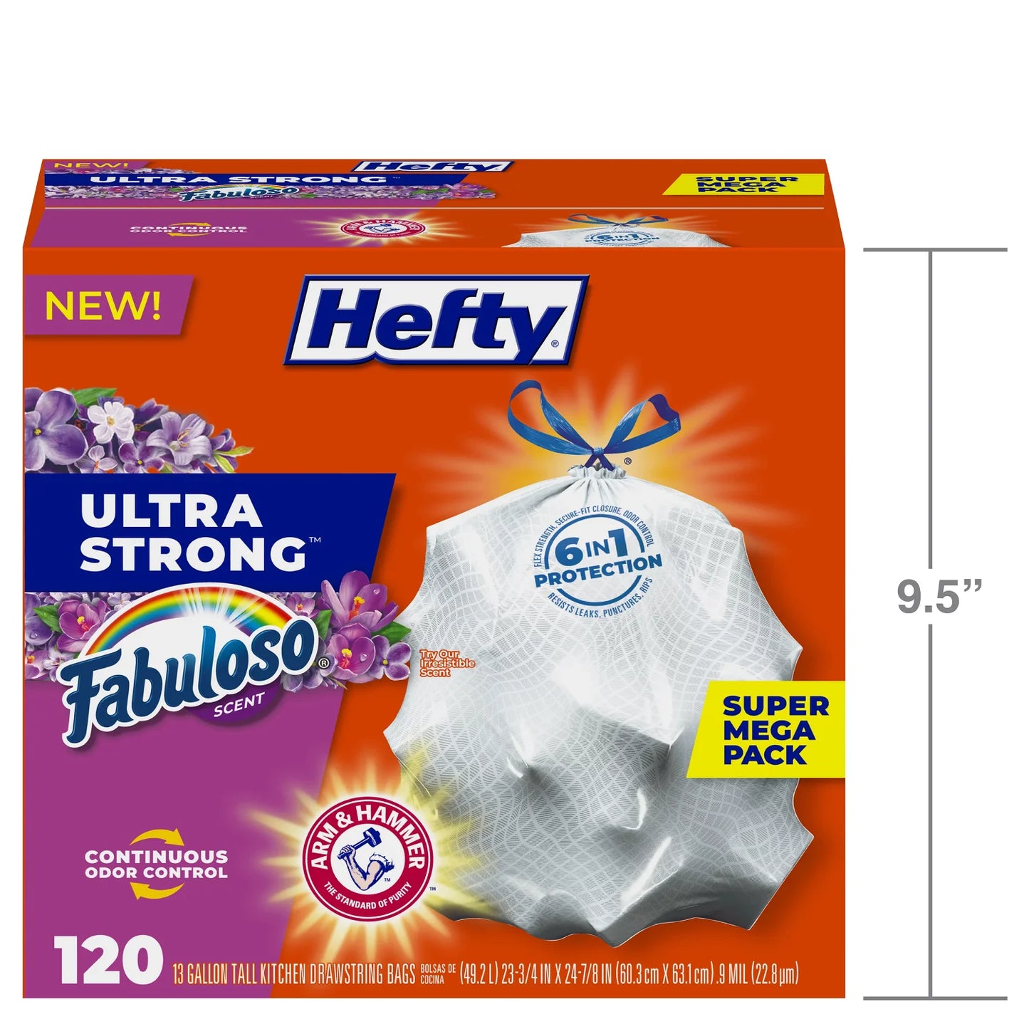 Ultra Strong Tall Kitchen Trash Bags, Fabuloso Scent, 13 Gallon, 120 Count - NJPH Best Selling 