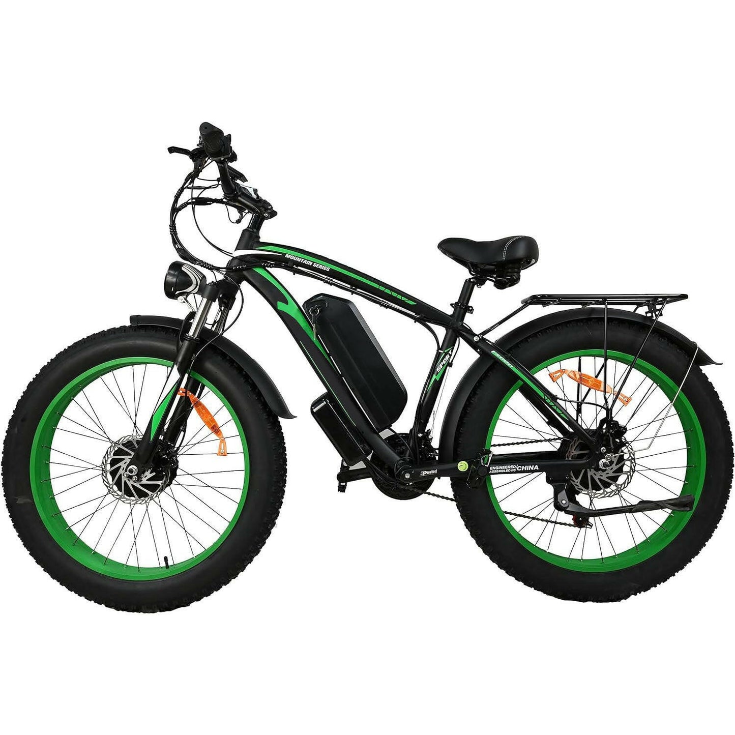 Khaki Electric Bike Adults 2000W - Electric Bike With 26 Inches Fat Tire 20AH Removable Battery, 21 Speed For Electric Mountain Ebike - NJPH Best Selling 