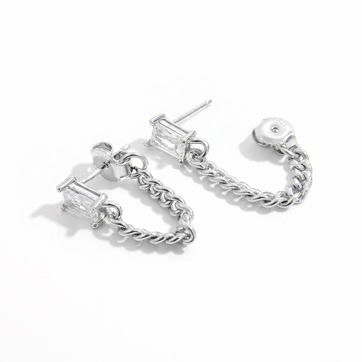 925 Sterling Silver Zircon Chain Earrings - NJPH Best Selling 