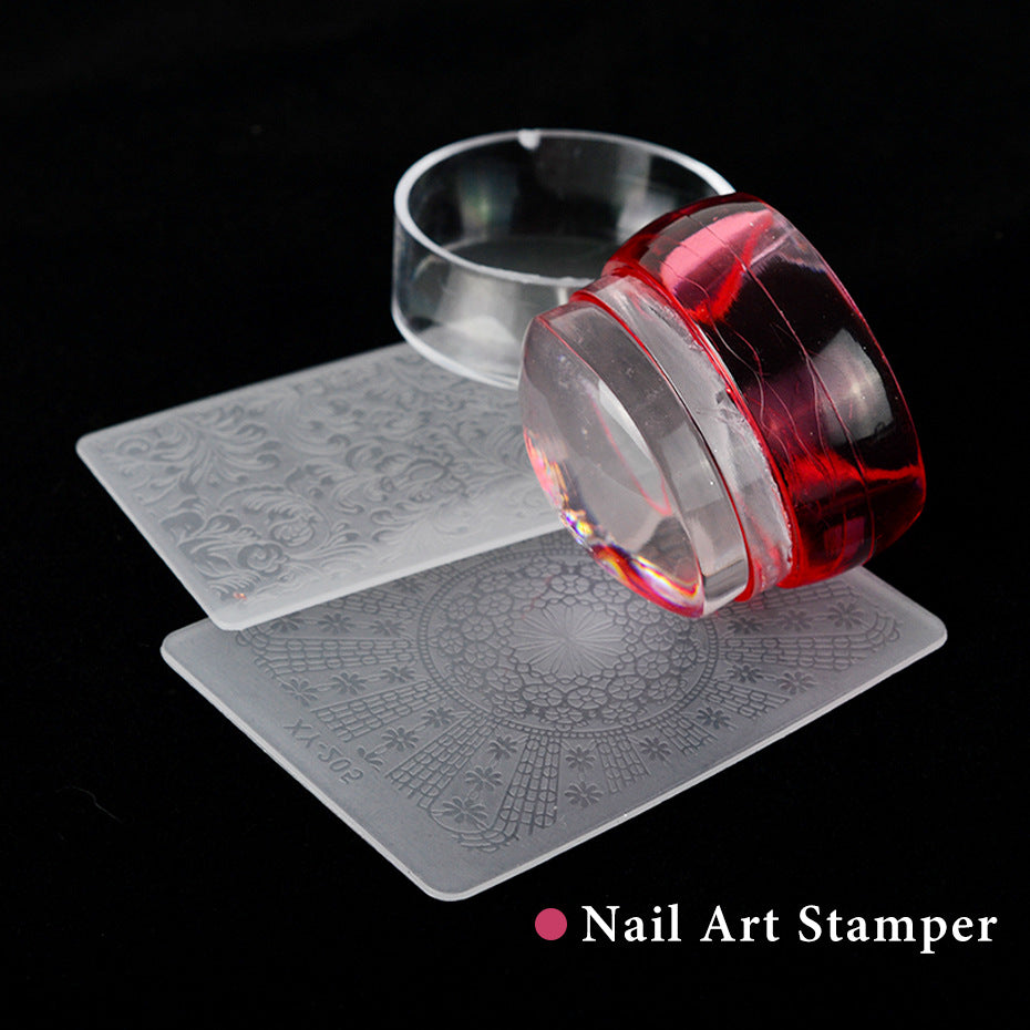 Nail Art Transparent Transfer Stamp Three-color Cover - NJPH Best Selling 