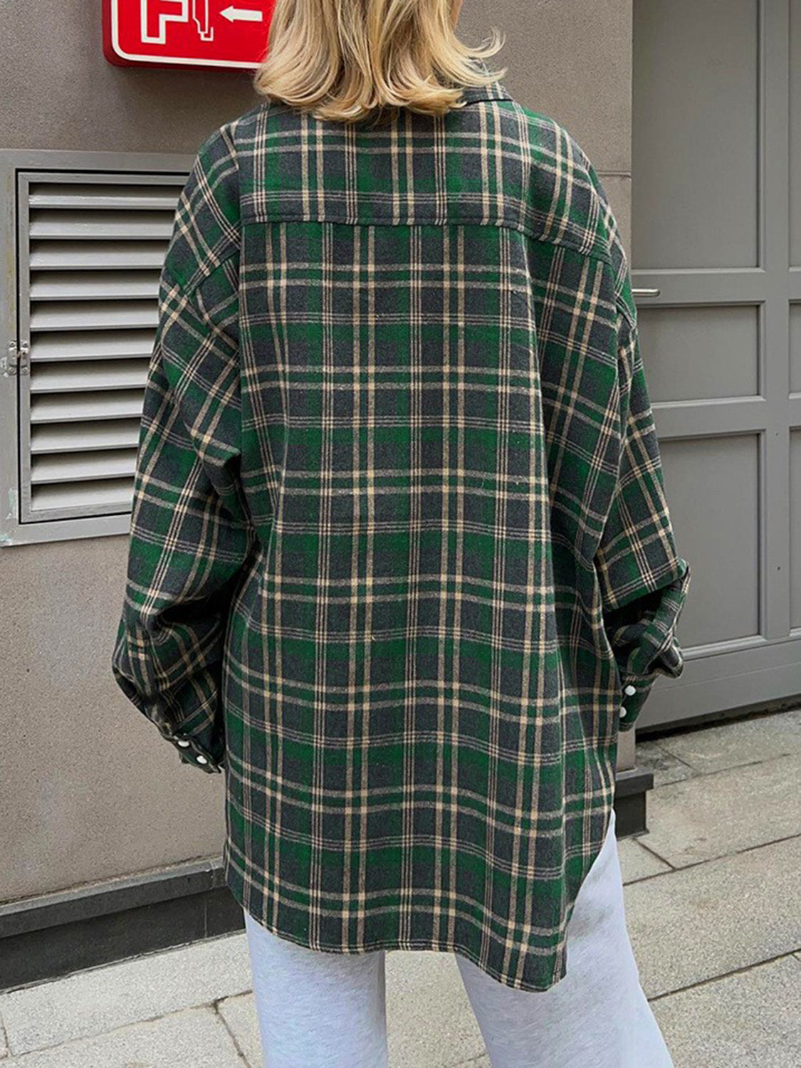 Pocketed Plaid Button Up Shacket - NJPH Best Selling 