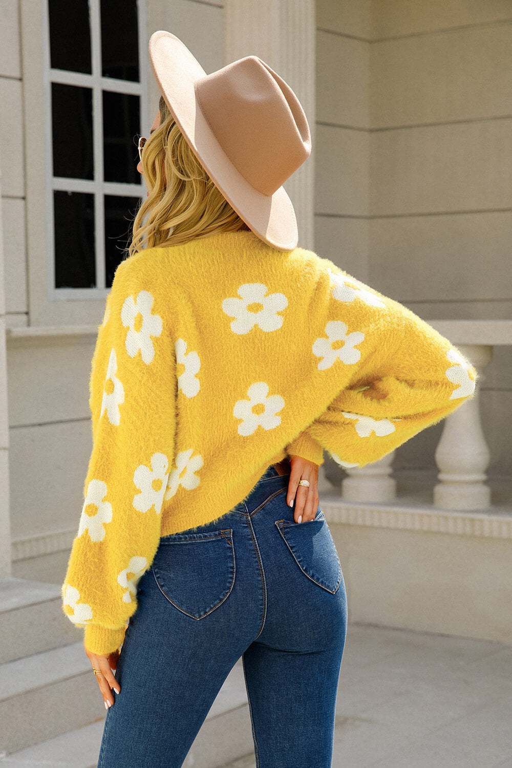 Floral Open Front Fuzzy Cardigan - NJPH Best Selling 