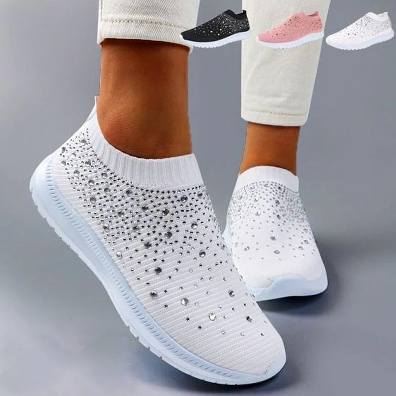 Rhinestone Flyknit Sneakers - NJPH Best Selling 