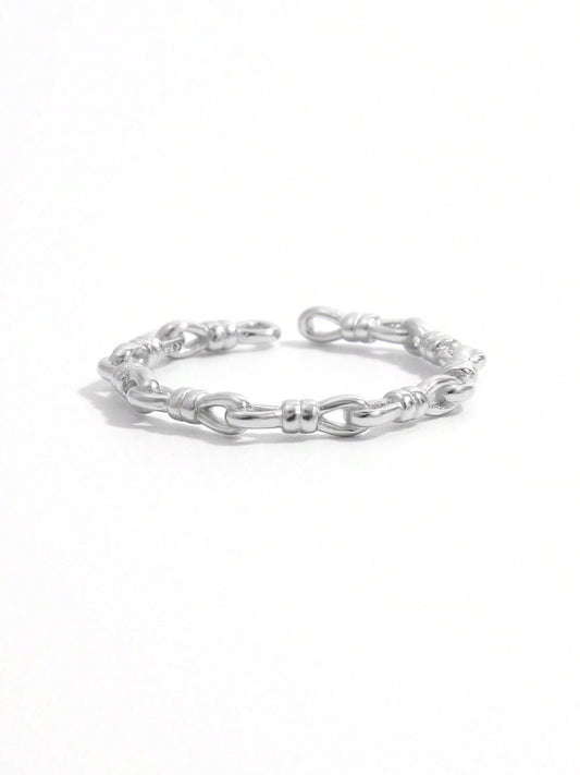 925 Sterling Silver Knot Shape Open Ring - NJPH Best Selling 