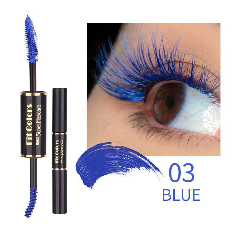 Double-headed Color Mascara Thick Curl More Than Waterproof Not Smudge White Eyebrow Dyeing - NJPH Best Selling 