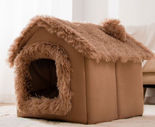 Foldable Dog House Pet Cat Bed Winter Dog Villa Sleep Kennel Removable Nest Warm Enclosed Cave Sofa Pets Supplies - NJPH Best Selling 