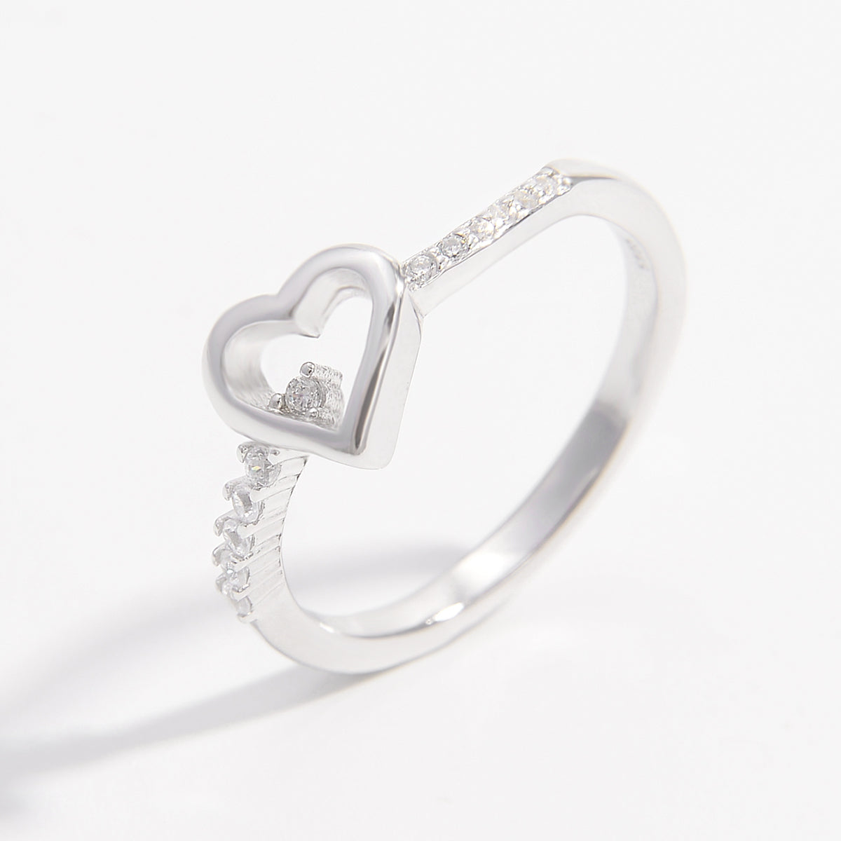 925 Sterling Silver Zircon Heart Ring - NJPH Best Selling 