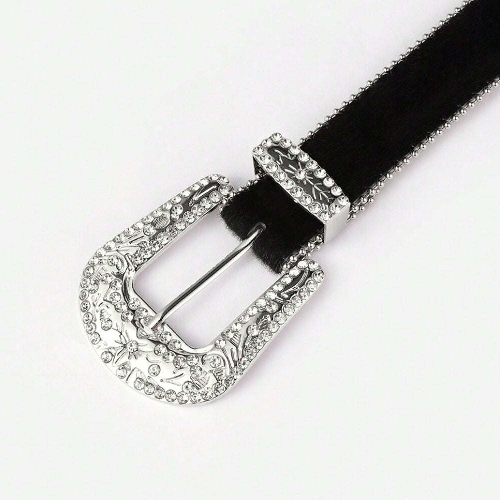 PU Leather Inlaid Rhinestone Belt - NJPH Best Selling 