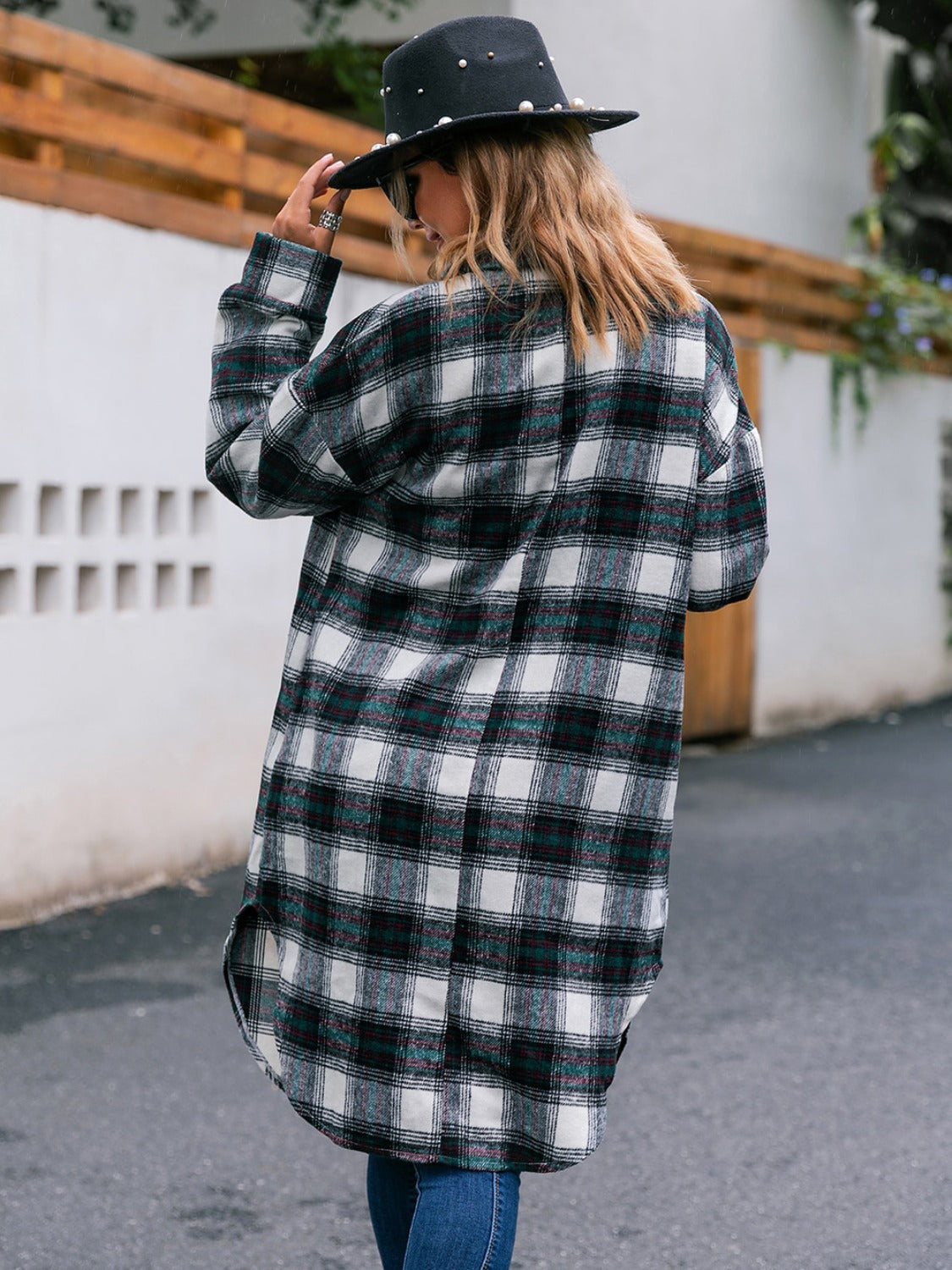 Plaid Button Up Long Sleeve Shacket - NJPH Best Selling 