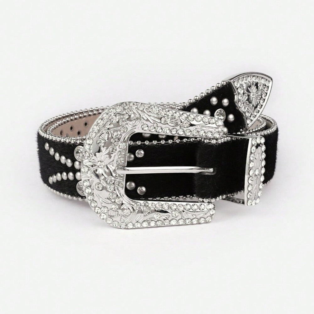 PU Leather Inlaid Rhinestone Belt - NJPH Best Selling 