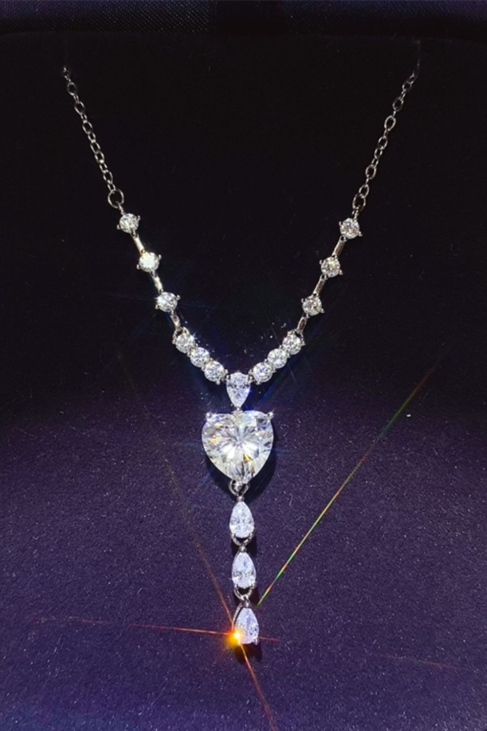 3 Carat Moissanite 925 Sterling Silver Drop Necklace - NJPH Best Selling 