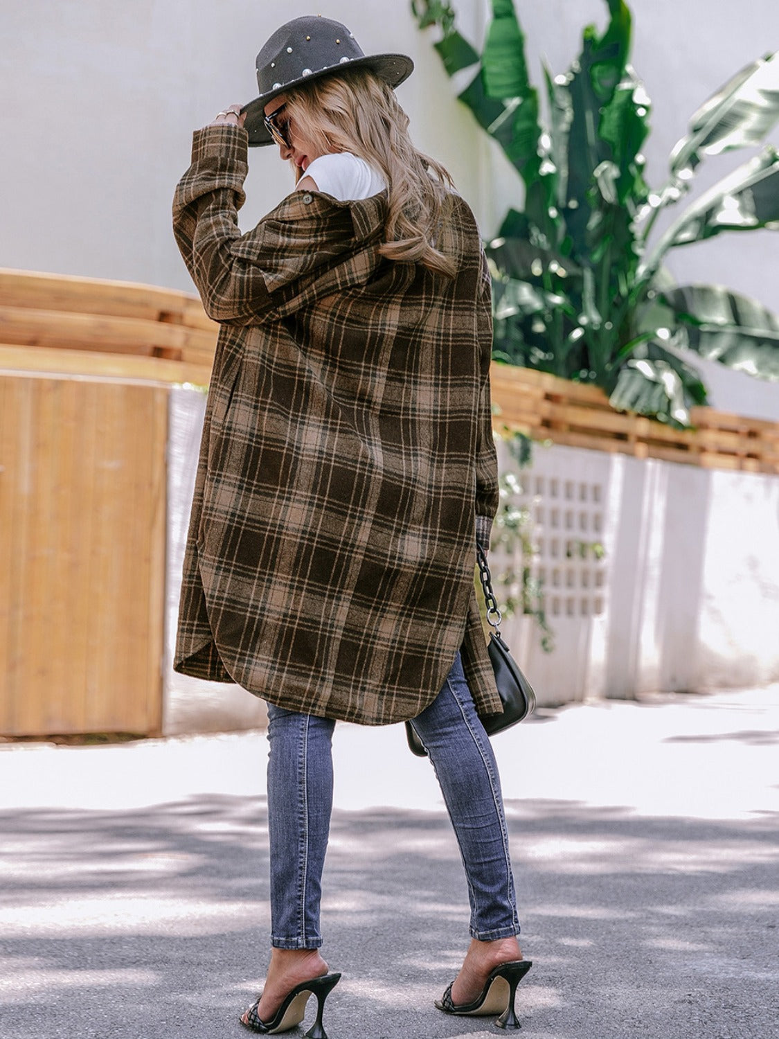 Plaid Button Up Long Sleeve Shacket - NJPH Best Selling 