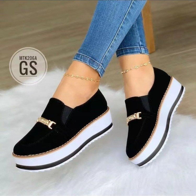 Slip On Flat Sneakers For Women Platform Shoes - NJPH Best Selling 