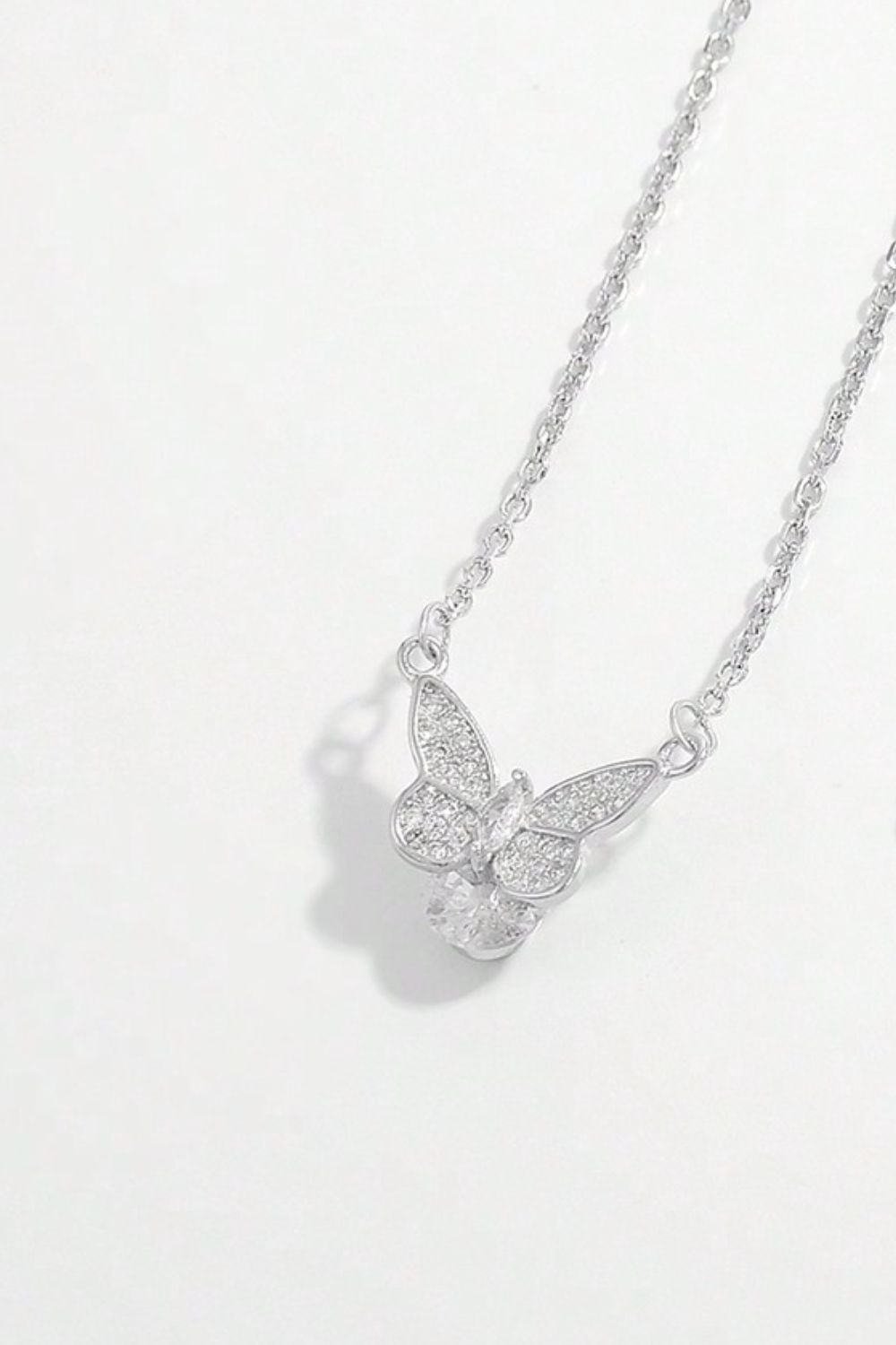 925 Sterling Silver Zircon Butterfly Necklace - NJPH Best Selling 