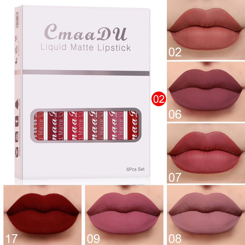 6 Boxes Of Matte Non-stick Cup Waterproof Lipstick Long Lasting Lip Gloss - NJPH Best Selling 