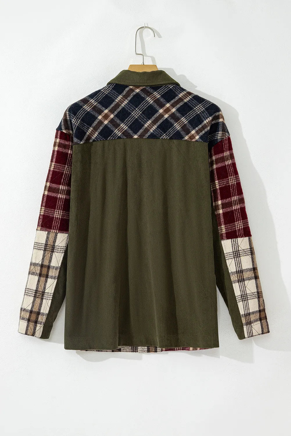 Plaid Button Up Long Sleeve Jacket - NJPH Best Selling 