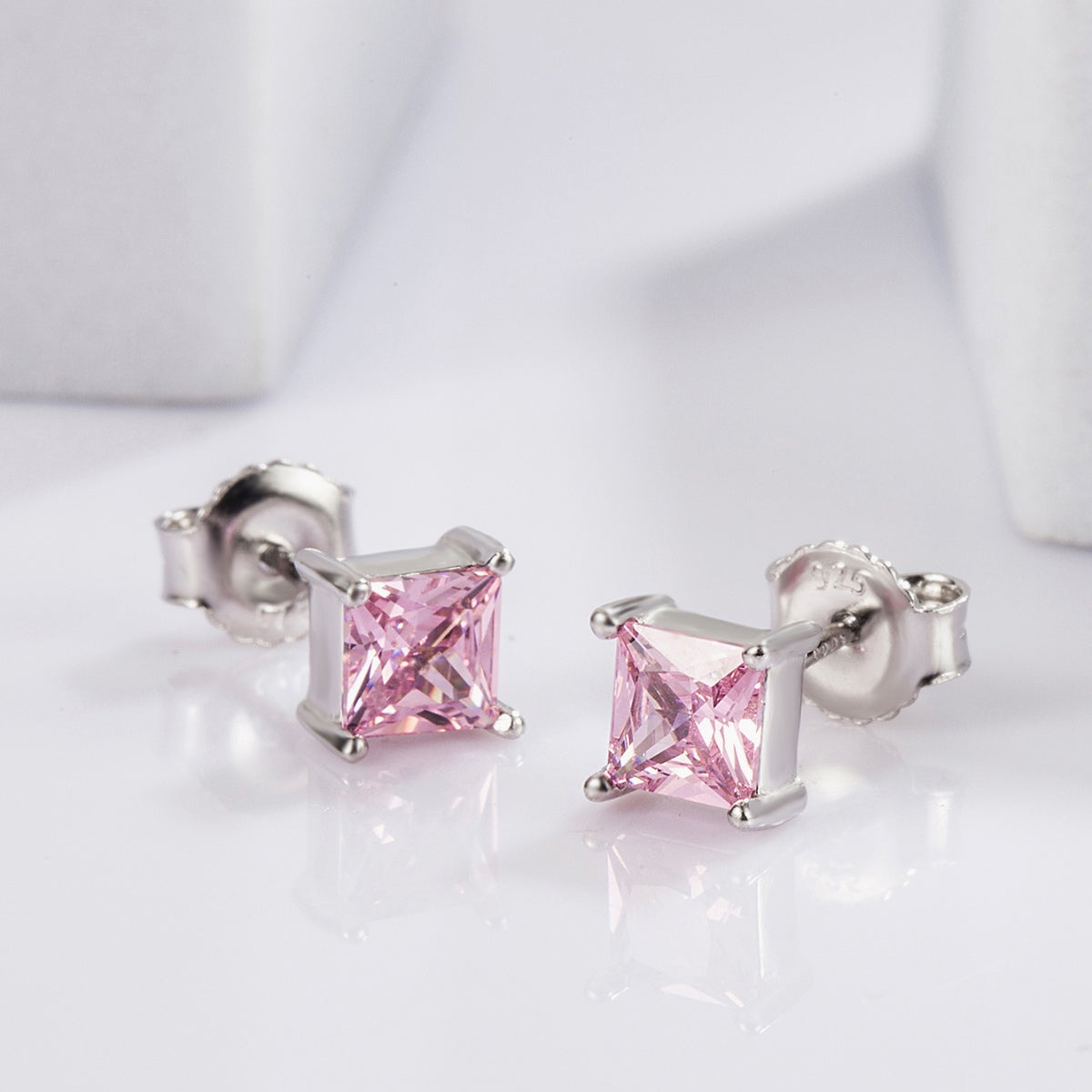 925 Sterling Silver Square Zircon Earrings - NJPH Best Selling 