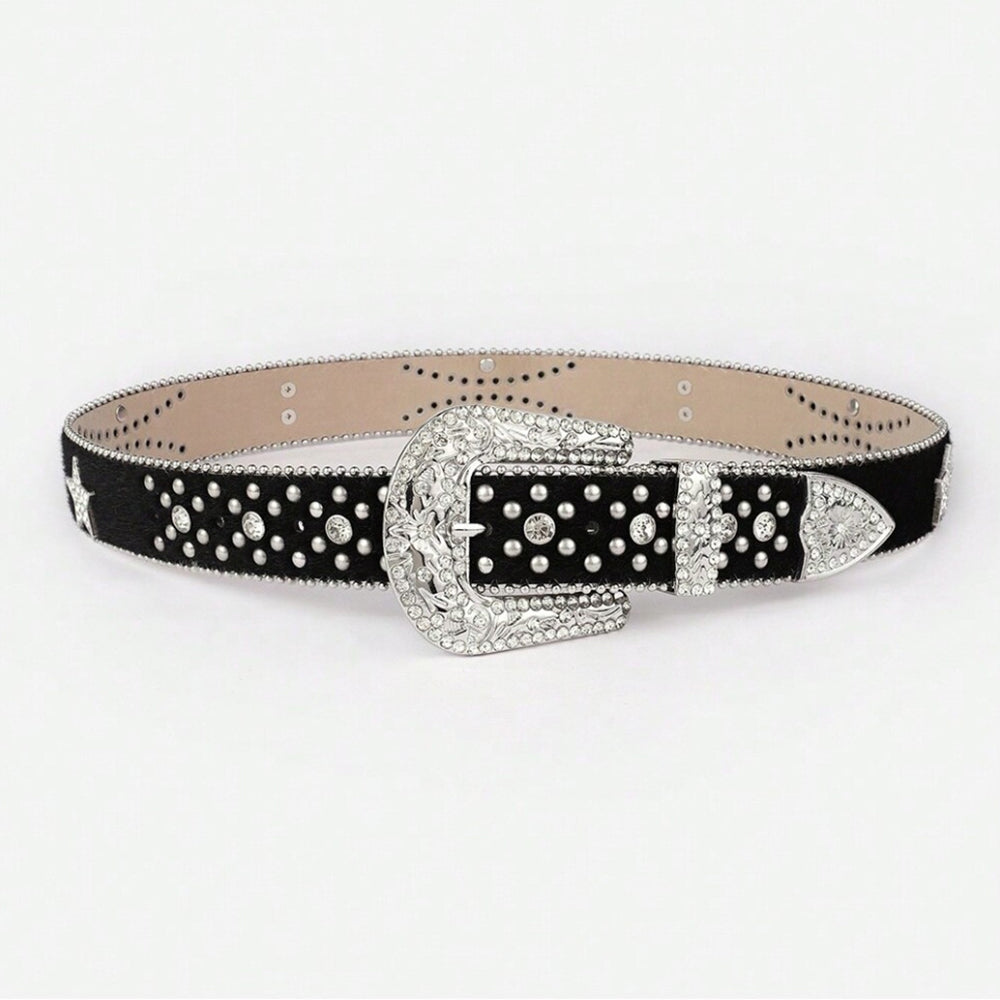 PU Leather Inlaid Rhinestone Belt - NJPH Best Selling 