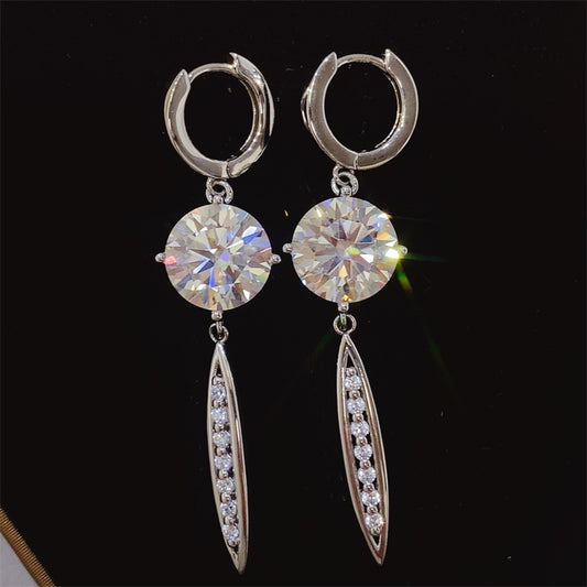 10 Carat Moissanite 925 Sterling Silver Earrings - NJPH Best Selling 