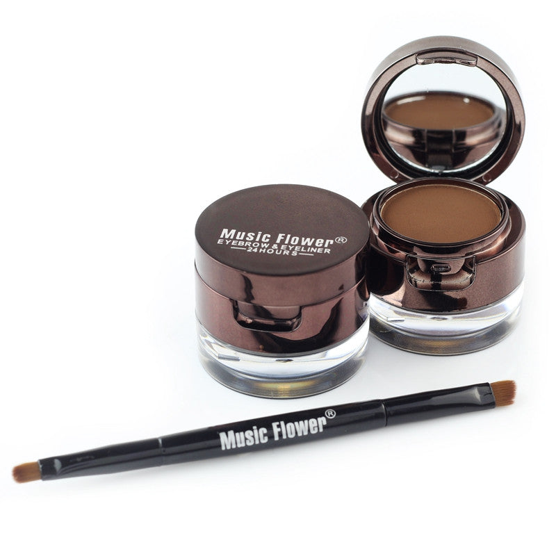 Music Flower Brown Black Gel Eyeliner Eyebrow Powder - NJPH Best Selling 