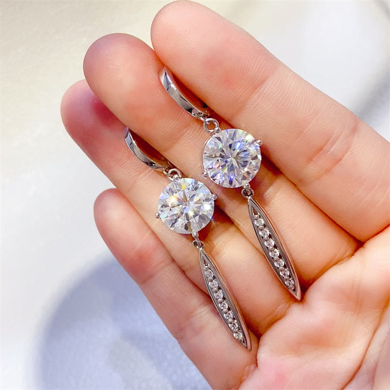 10 Carat Moissanite 925 Sterling Silver Earrings - NJPH Best Selling 