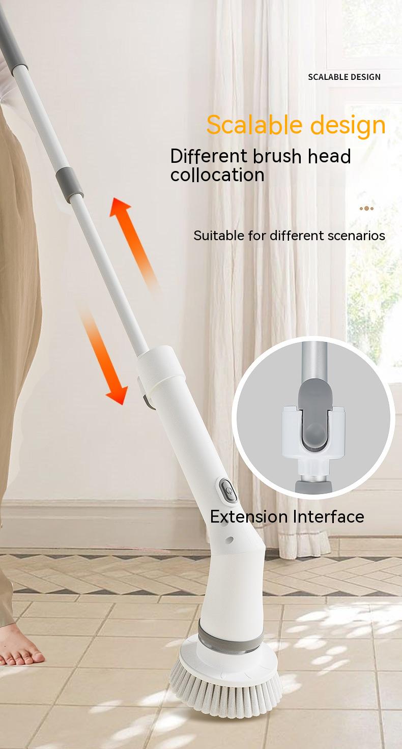 Electric Scrubber Cleaning Wall Long Handle Elbow Telescopic Multifunction Cleaning Brush - NJPH Best Selling 