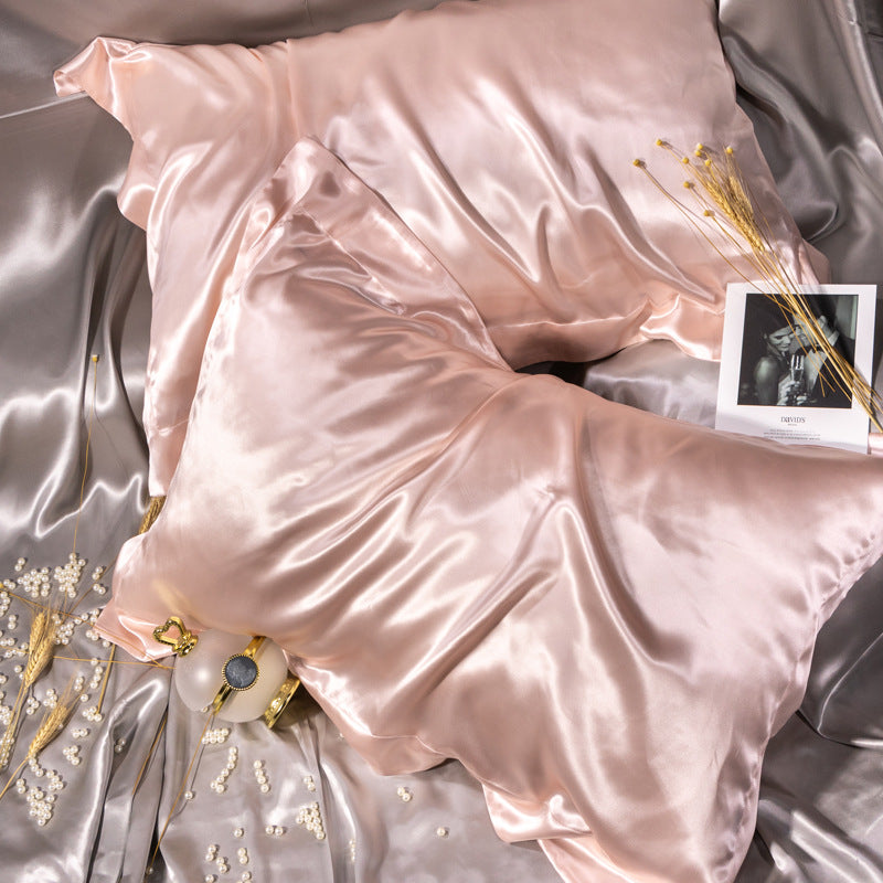 Solid Color Thick Silk Double-sided Silk Pillowcase - NJPH Best Selling 