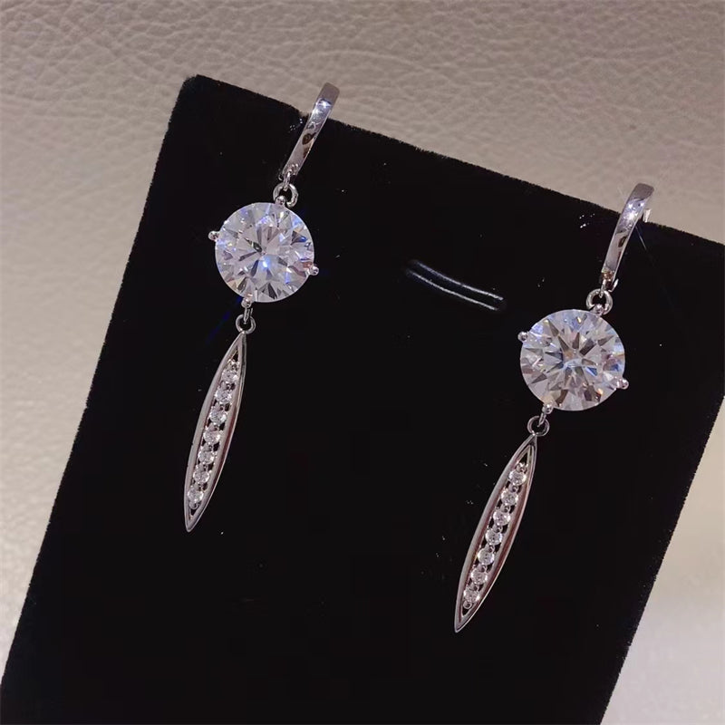 10 Carat Moissanite 925 Sterling Silver Earrings - NJPH Best Selling 