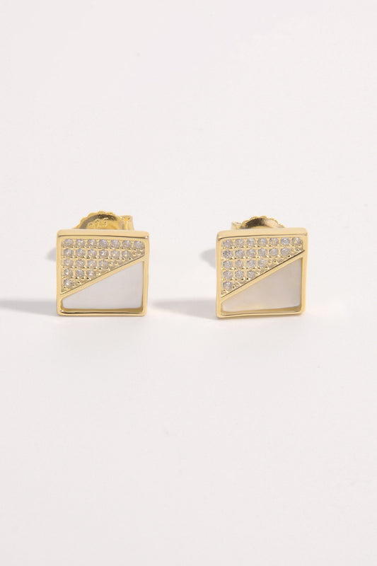 925 Sterling Silver Zircon Square Shape Earrings - NJPH Best Selling 