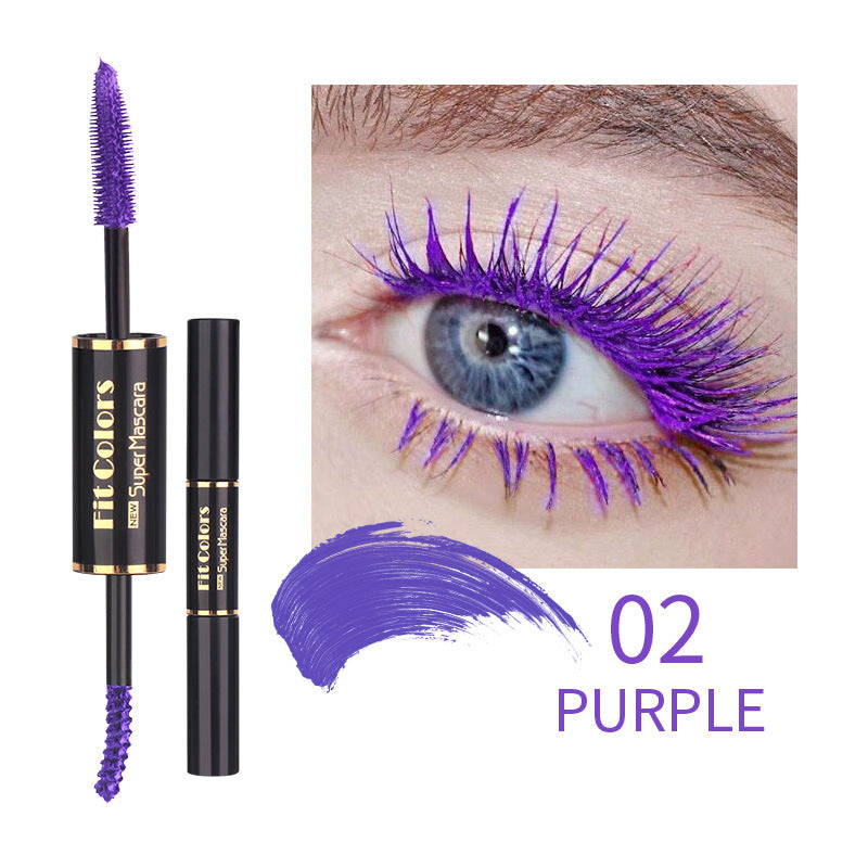 Double-headed Color Mascara Thick Curl More Than Waterproof Not Smudge White Eyebrow Dyeing - NJPH Best Selling 