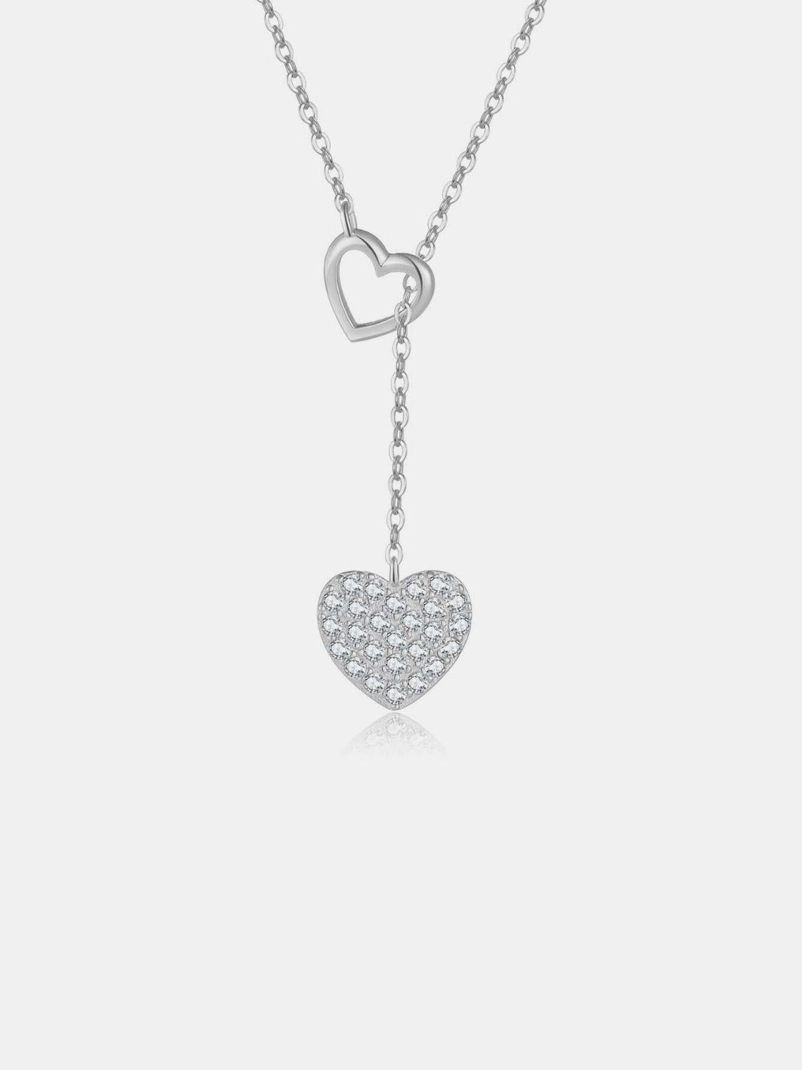 925 Sterling Silver Inlaid Zircon Heart Necklace - NJPH Best Selling 