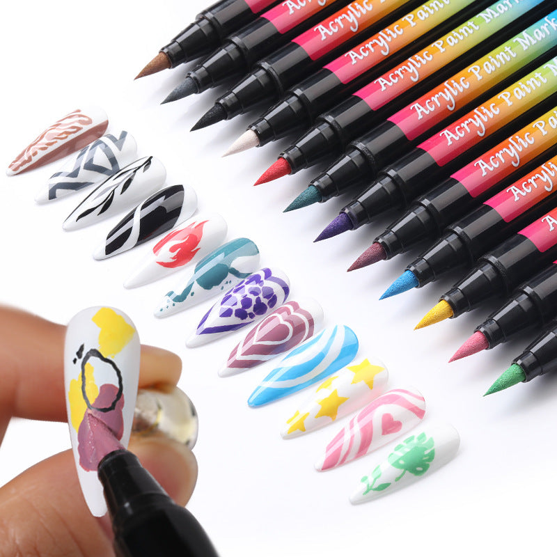 Twelve Color Nail Paint Doodle Pen Color Box - NJPH Best Selling 