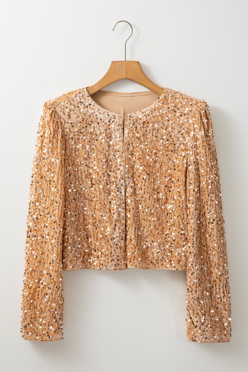 Sequin Open Front Long Sleeve Jacket - NJPH Best Selling 