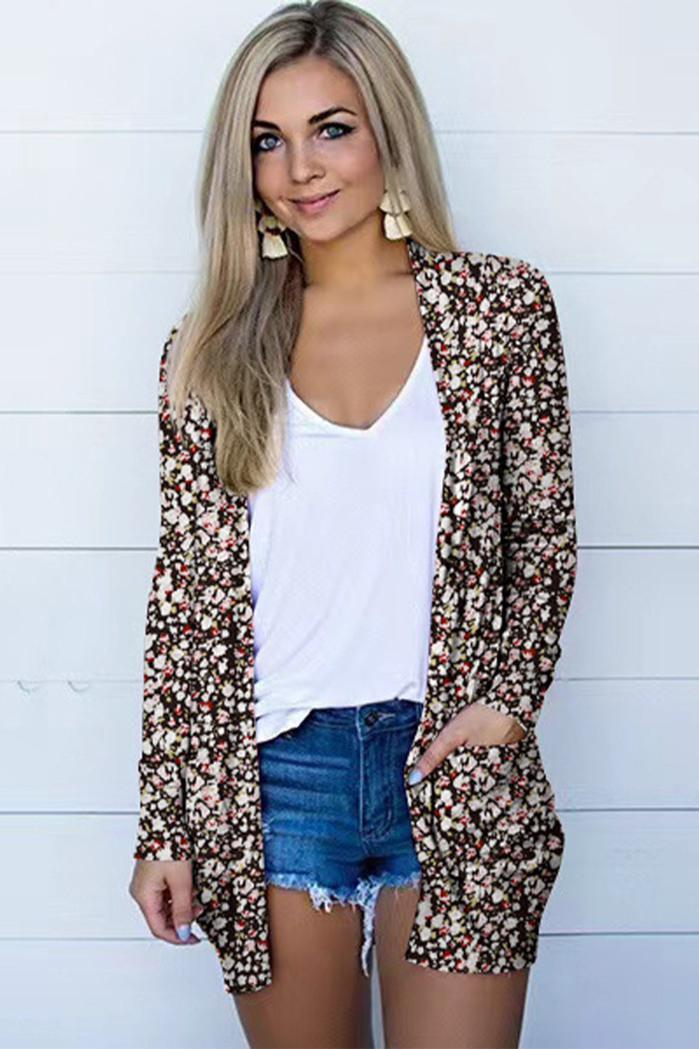 Printed Long Sleeve Cardigan - NJPH Best Selling 