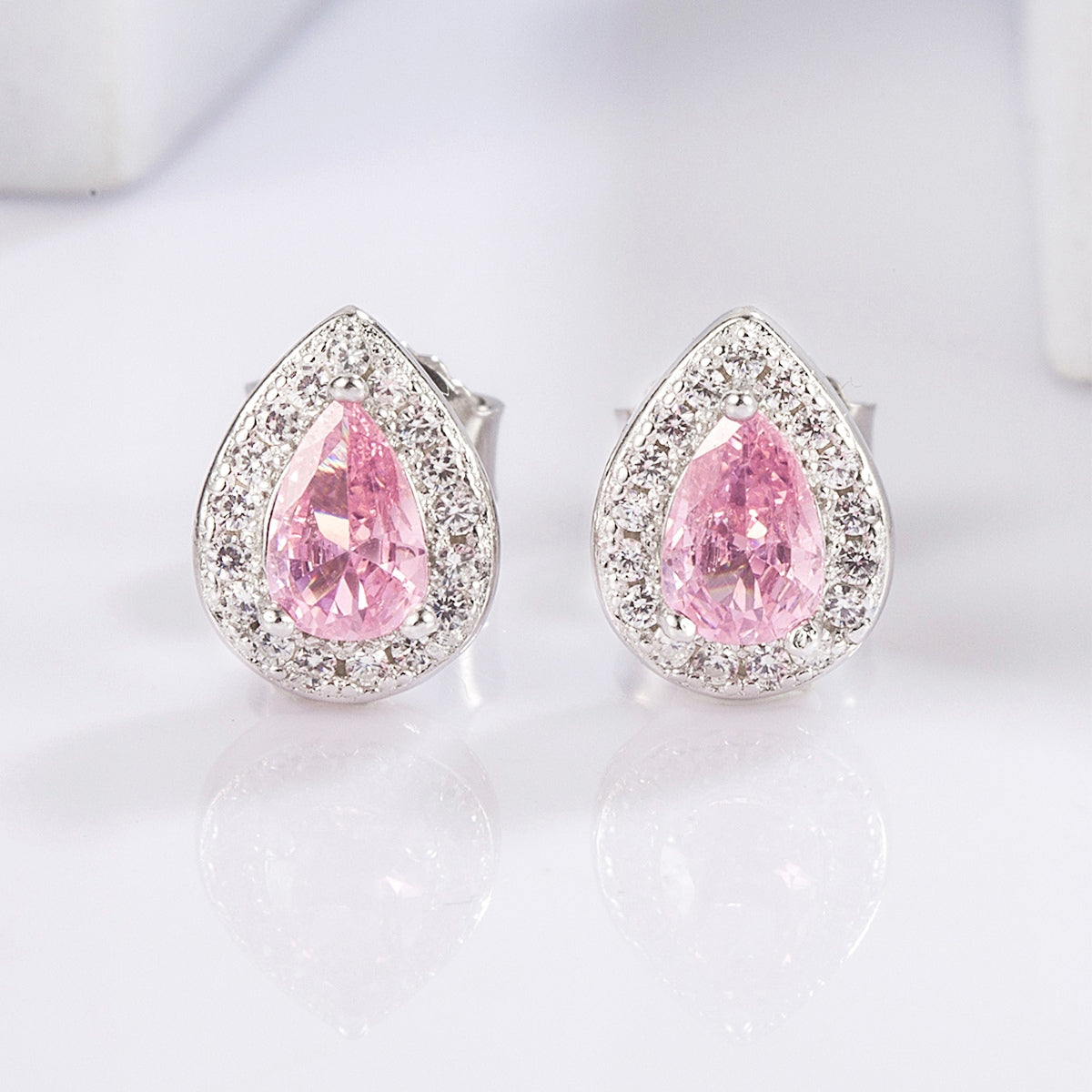 925 Sterling Silver Rhinestone Zircon Teardrop Shape Earrings - NJPH Best Selling 