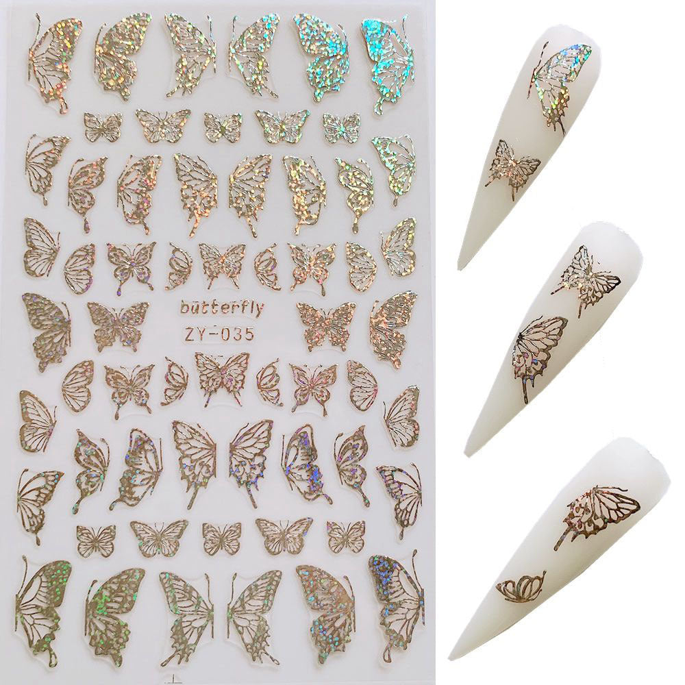 Butterfly Nail Sticker Simulation Bronzing Laser - NJPH Best Selling 