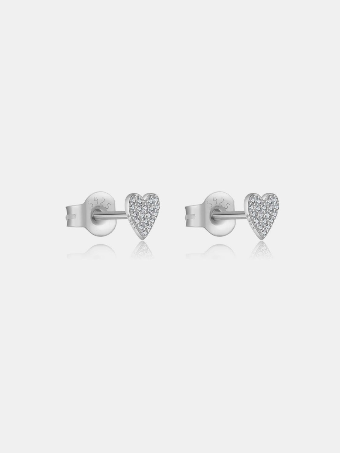 925 Sterling Silver Zircon Heart Stud Earrings - NJPH Best Selling 