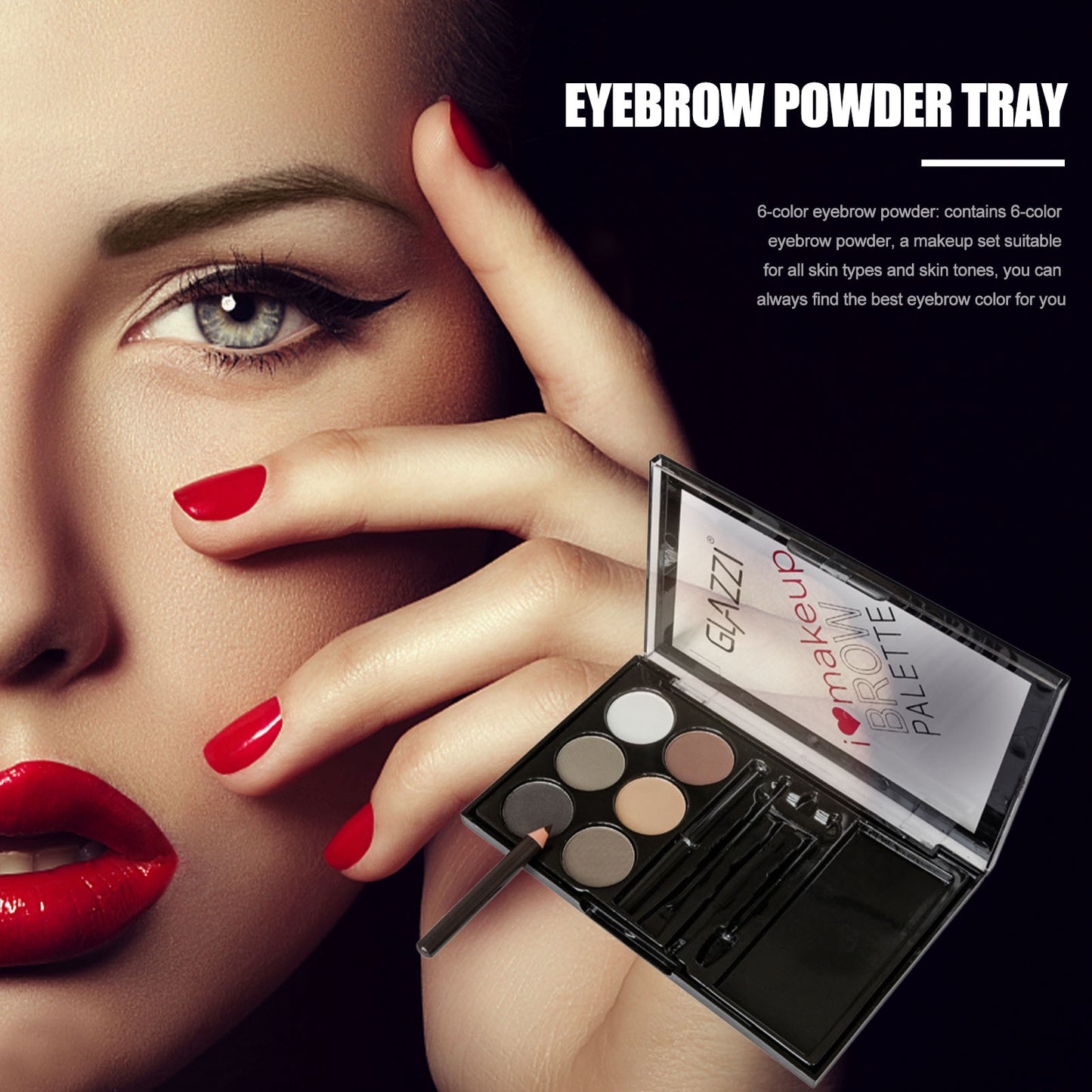 Natural Brown Eyebrow Powder Palette Eye Contour Enhancers Eye Brows Shadow Stamp Shaping Waterproof Makeup Kit With Brush - NJPH Best Selling 