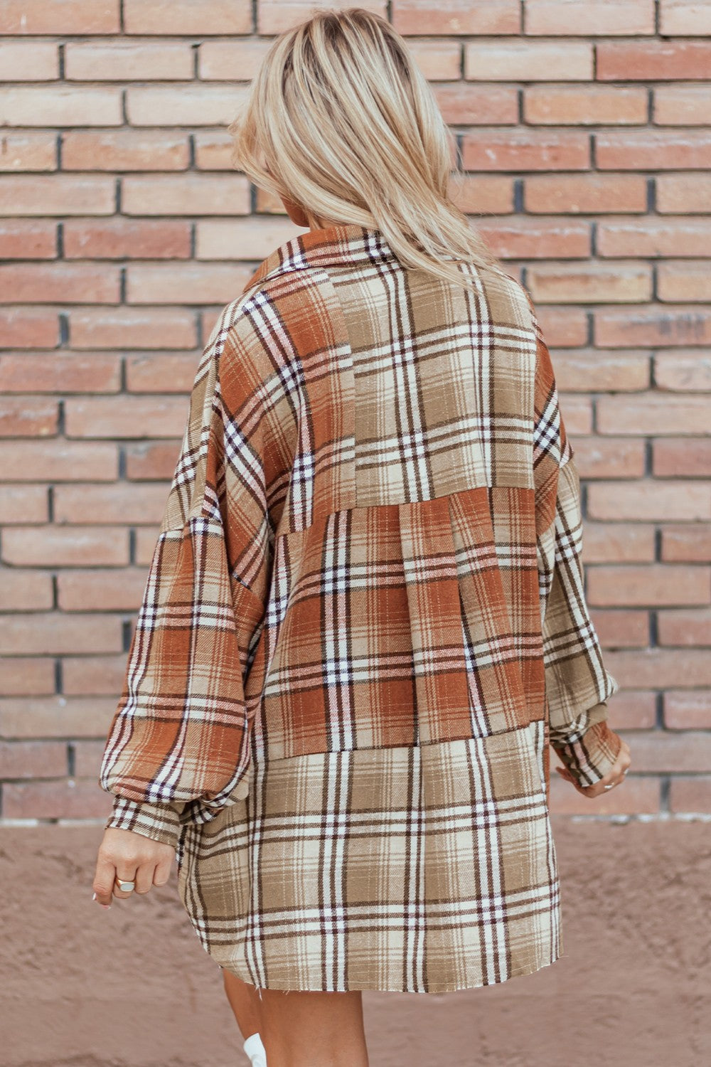 Plaid Snap Down Dropped Shoulder Shacket - NJPH Best Selling 