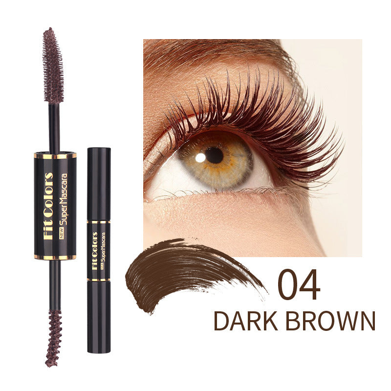 Double-headed Color Mascara Thick Curl More Than Waterproof Not Smudge White Eyebrow Dyeing - NJPH Best Selling 