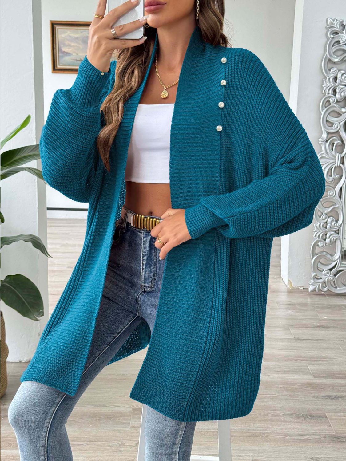 Open Front Long Sleeve Cardigan - NJPH Best Selling 