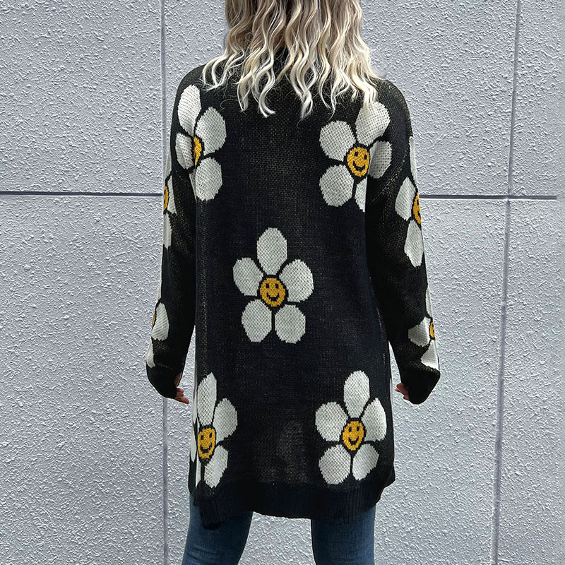 Floral Button Down Longline Cardigan - NJPH Best Selling 