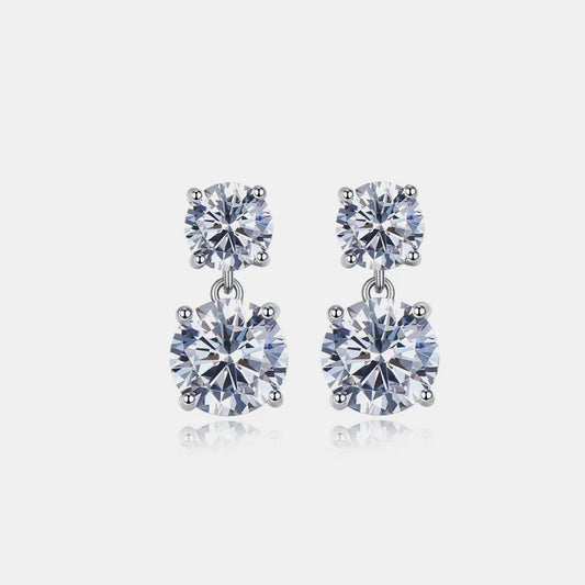 10 Carat Moissanite 925 Sterling Silver Earrings - NJPH Best Selling 