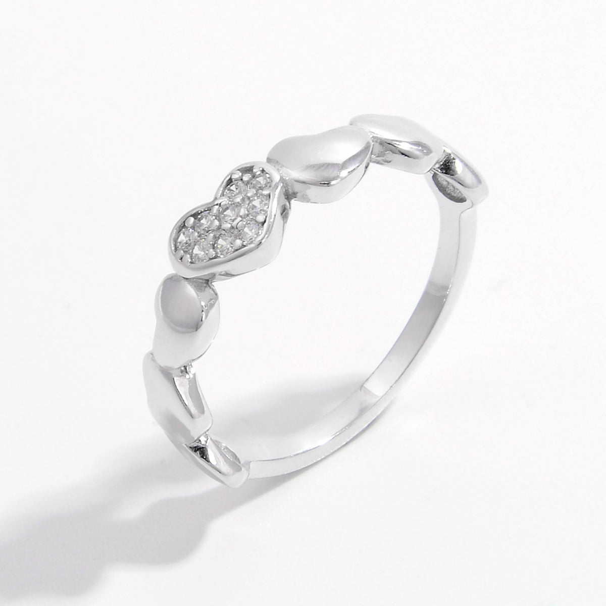 925 Sterling Silver Inlaid Zircon Heart Ring - NJPH Best Selling 