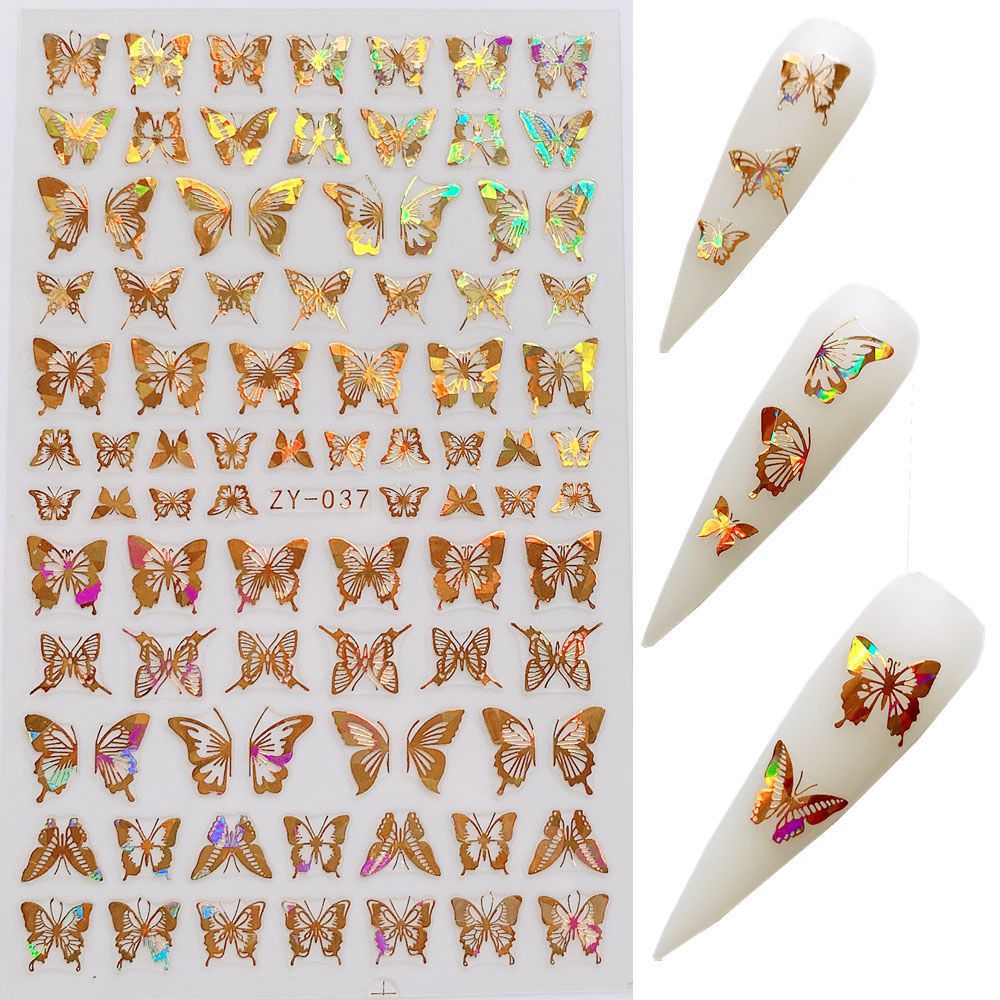 Butterfly Nail Sticker Simulation Bronzing Laser - NJPH Best Selling 