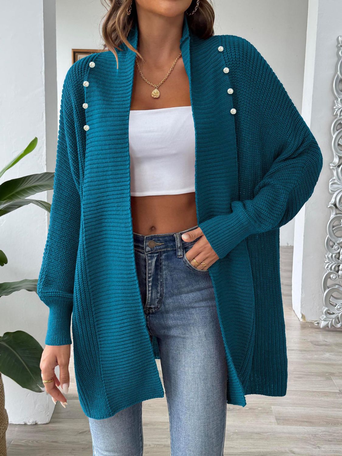 Open Front Long Sleeve Cardigan - NJPH Best Selling 