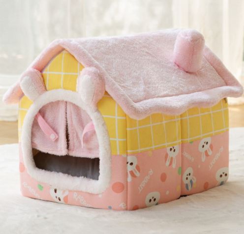 Foldable Dog House Pet Cat Bed Winter Dog Villa Sleep Kennel Removable Nest Warm Enclosed Cave Sofa Pets Supplies - NJPH Best Selling 