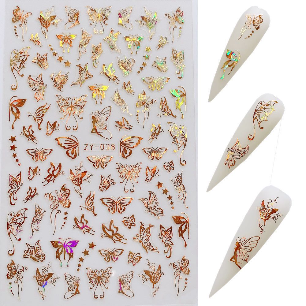 Butterfly Nail Sticker Simulation Bronzing Laser - NJPH Best Selling 